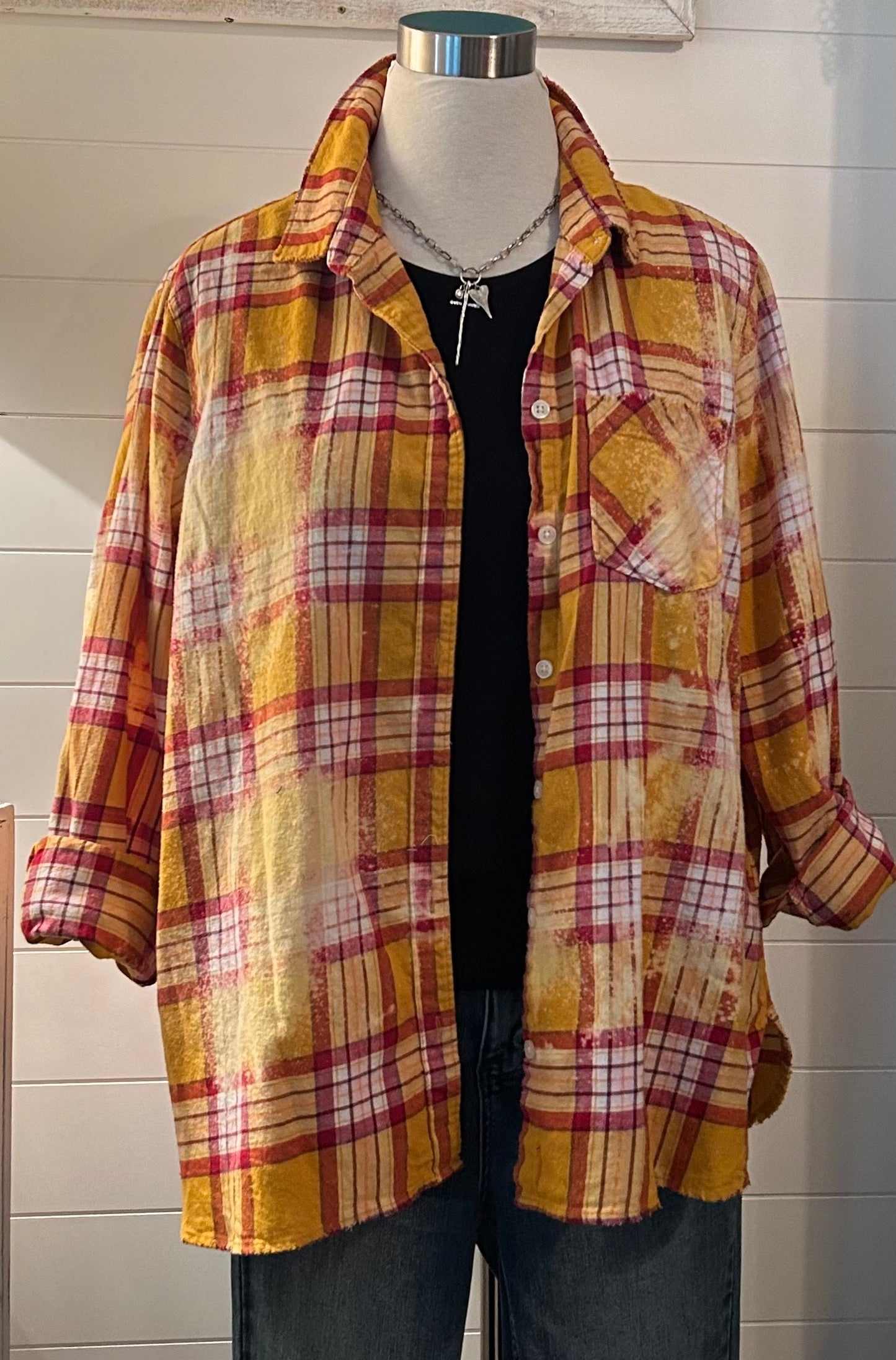 Custom Distressed Flannel Shirt Nashville