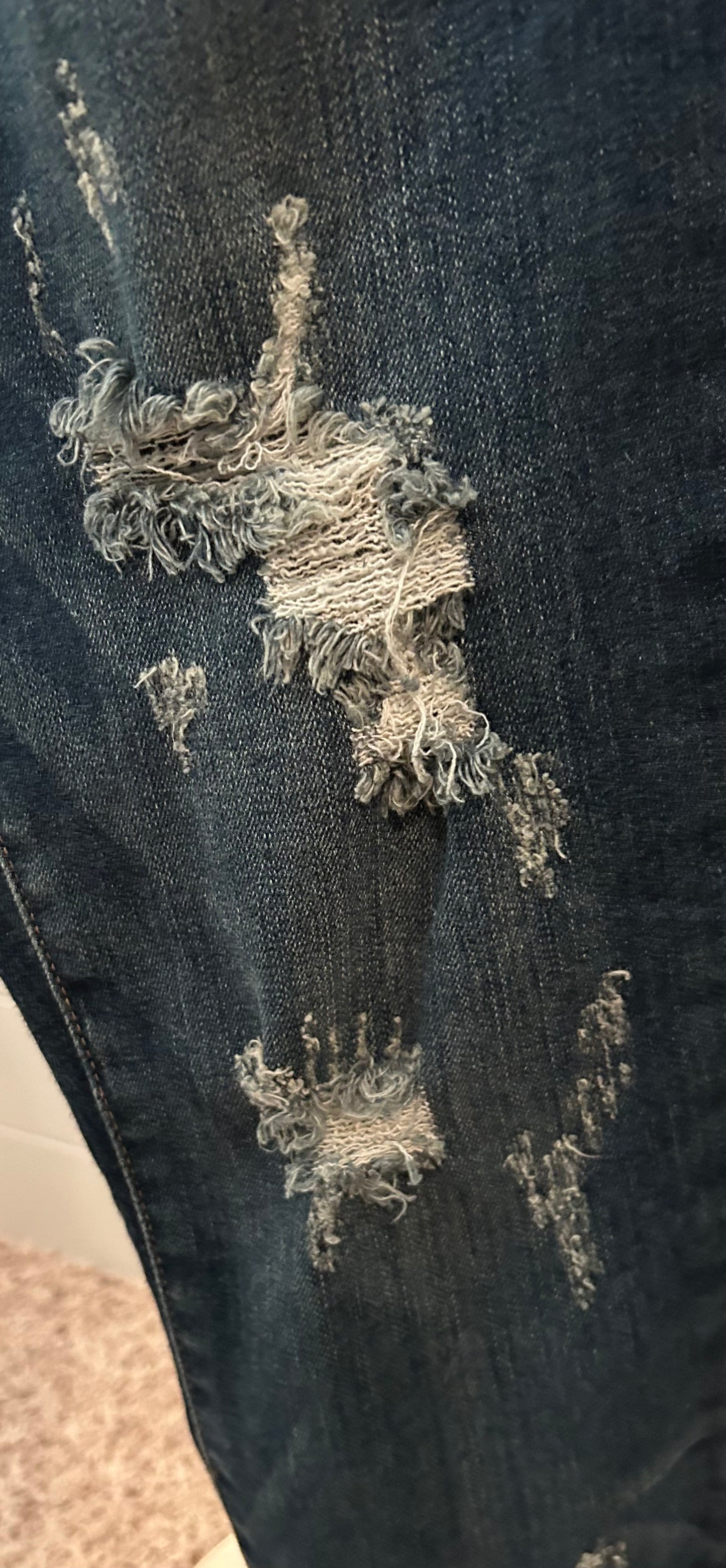 Judy Blue Mid Rise Skinny Destroyed Hem