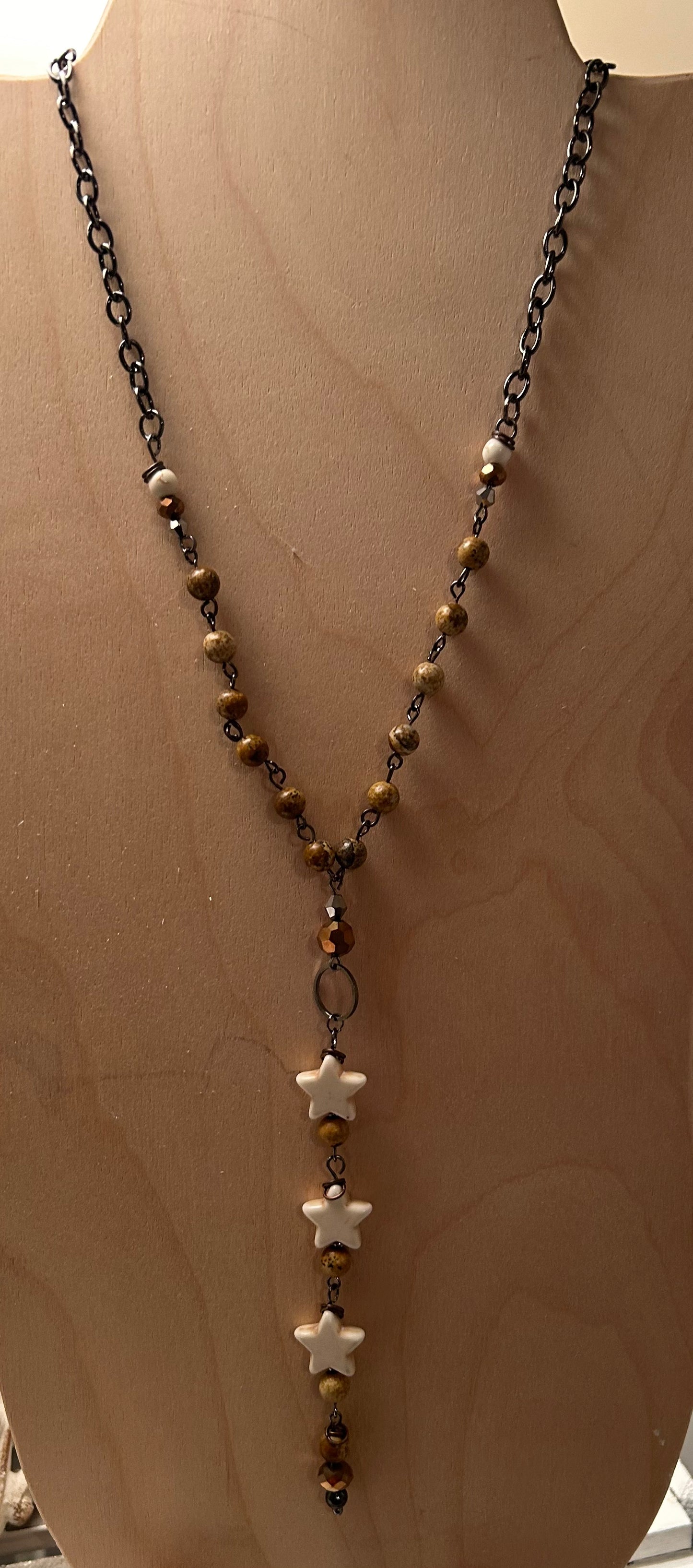 L&F Brown/Ivory Star Necklace