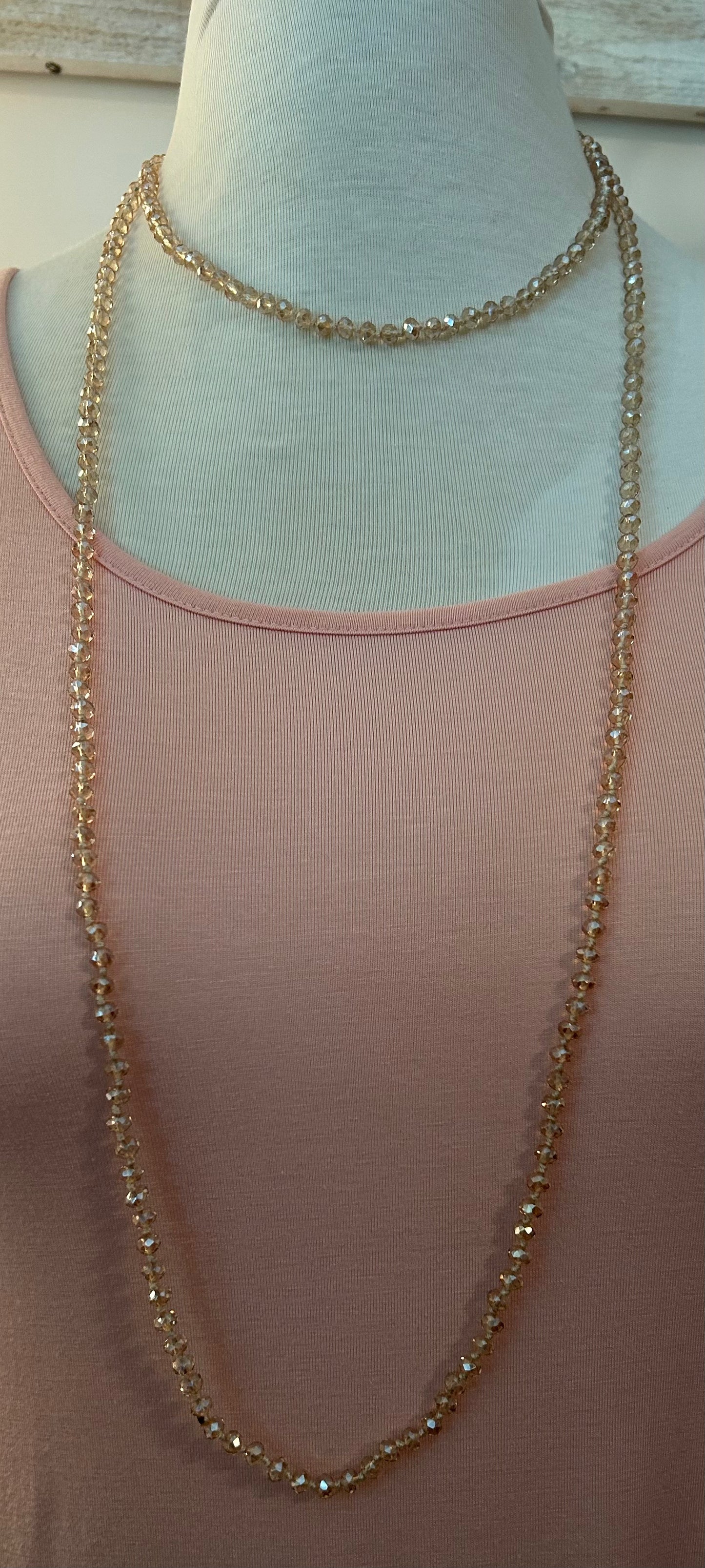 Light Pink Crystal Necklace
