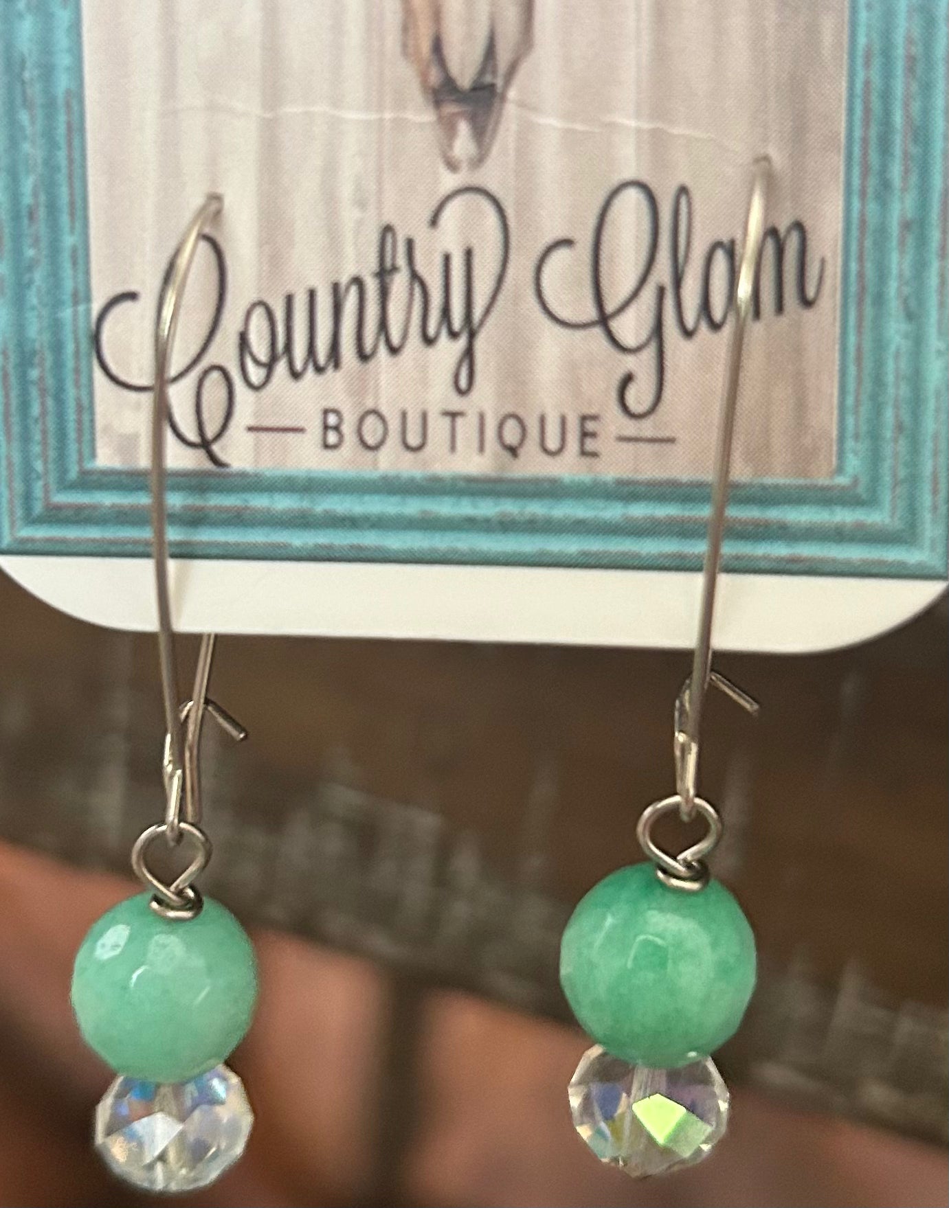 Green Turquoise Dangle Earrings