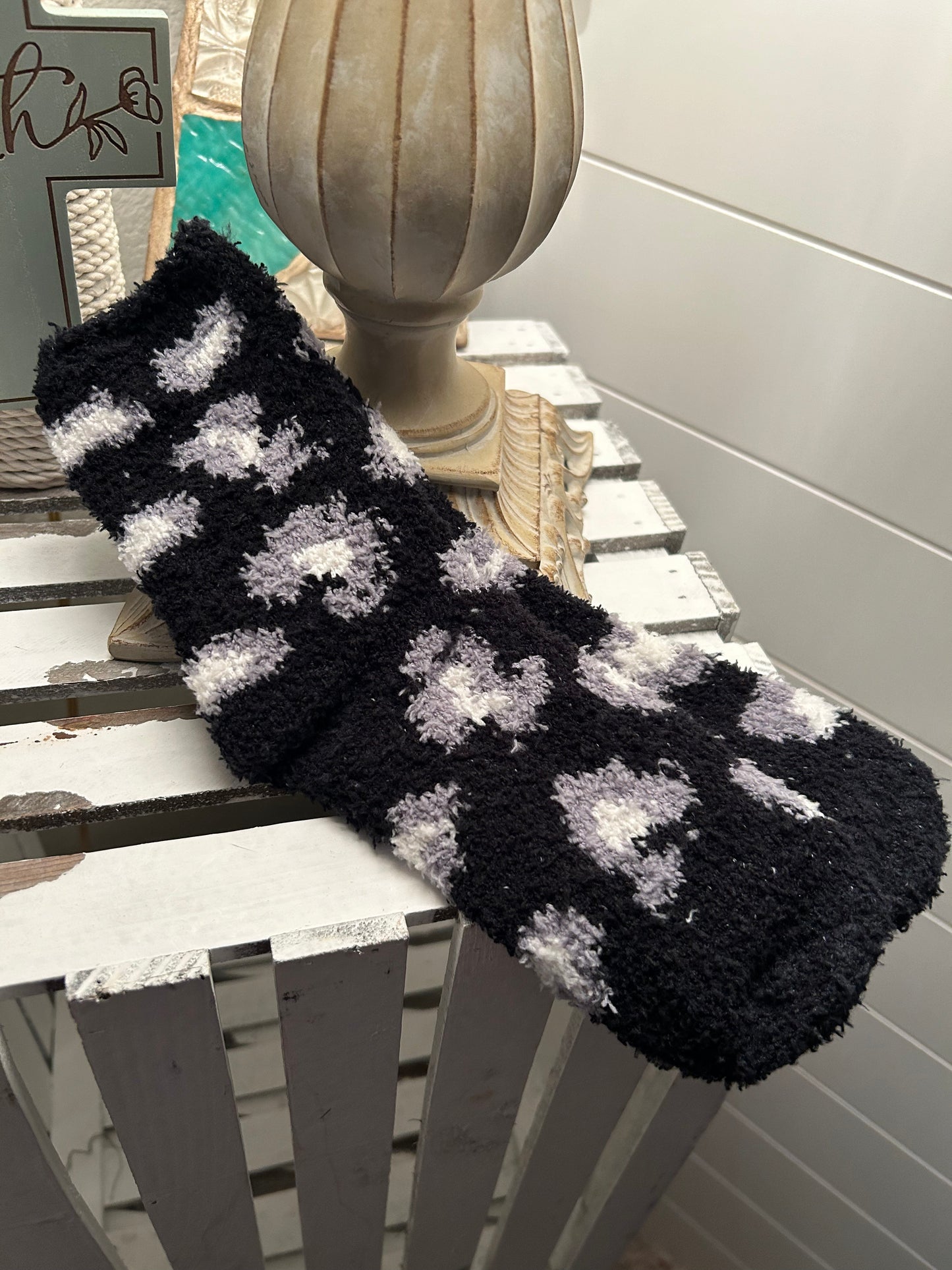 Leopard Fleece Plush Socks