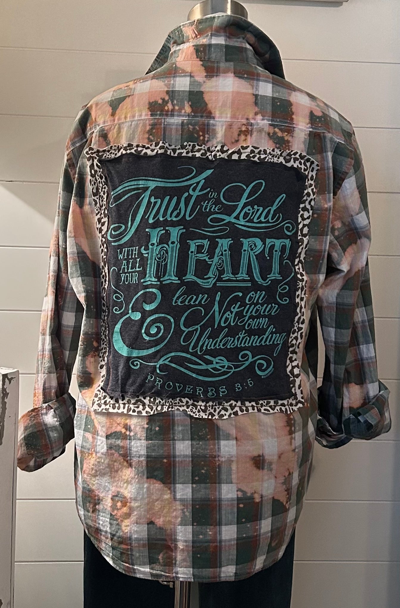 Custom Distressed Button-Down Shirt   Trust