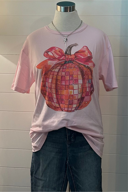 Disco Ball Pumpkin Bling T Shirt