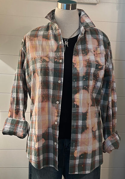 Custom Distressed Button-Down Shirt   Trust