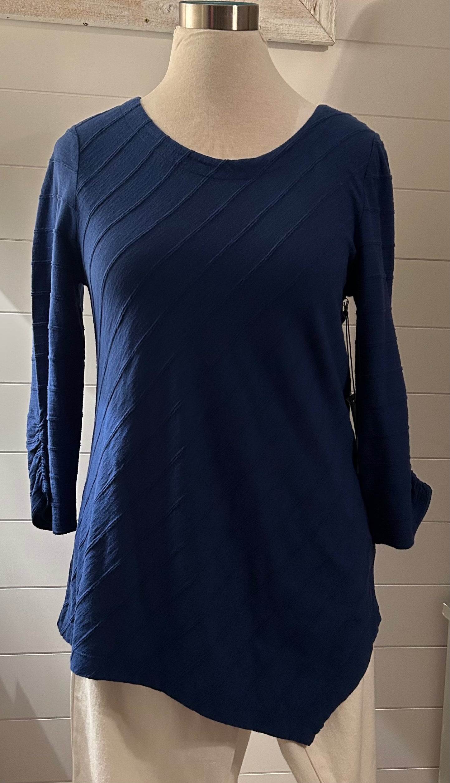 Habitat Cobalt Asymmetrical Tuck Pleat Top