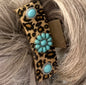 Leopard Turquoise Hairclip