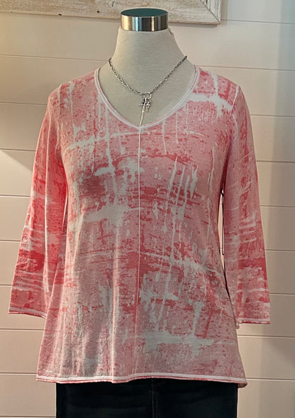 Habitat Pink Hand Painted Pull Over Top