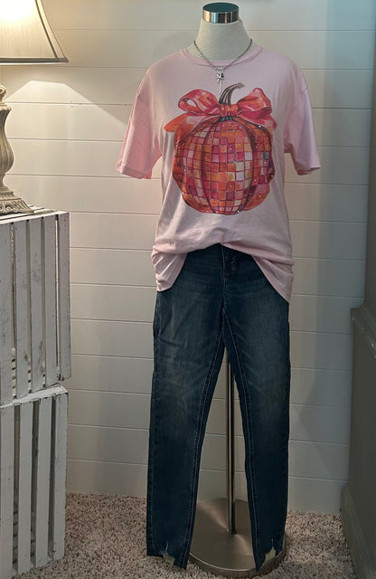 Disco Ball Pumpkin Bling T Shirt