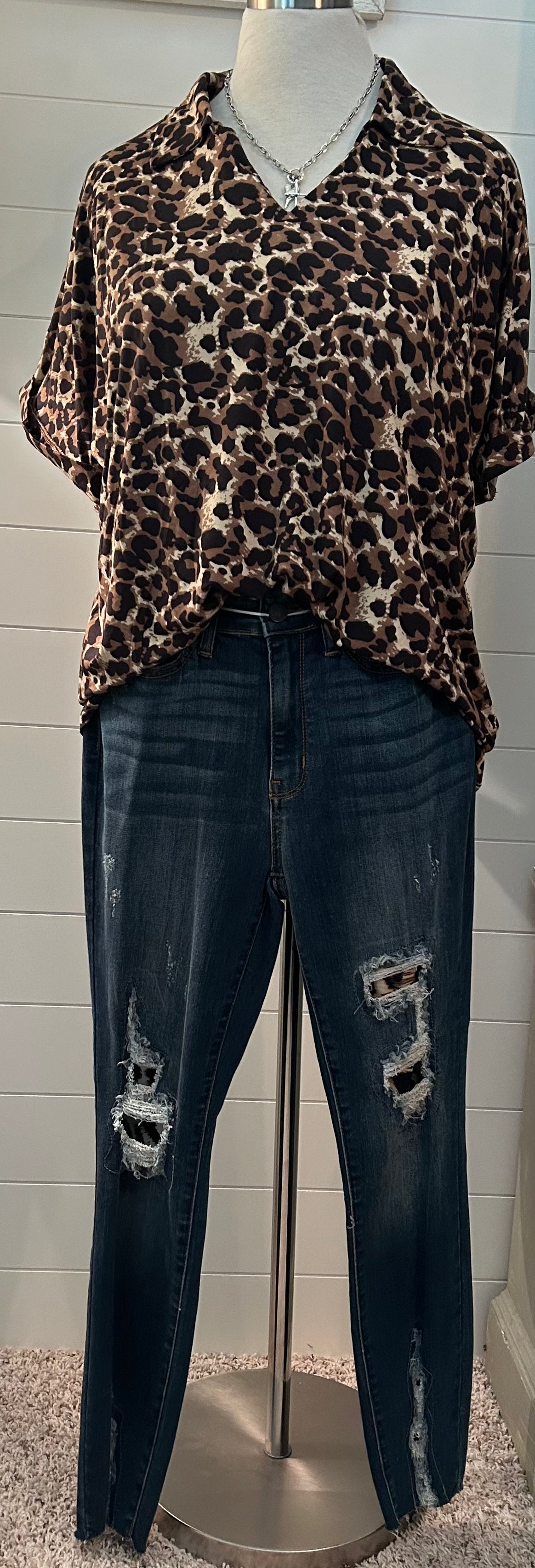 Judy Blue Leopard Patch Skinny Jean