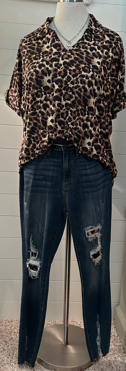Judy Blue Leopard Patch Skinny Jean