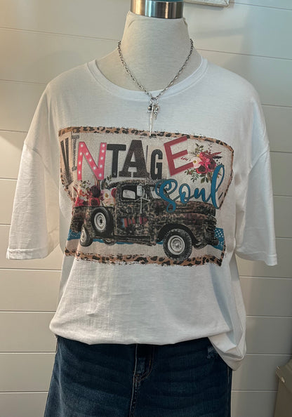 Vintage Soul T Shirt White